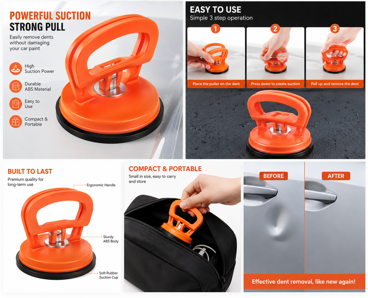 ProDent 2 -Piece Car Dent Puller- Paintless Dent Repair kit